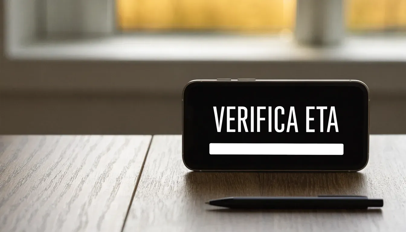 Un foglio di concessione in carta con un timbro rosso, appoggiato su una scrivania di legno accanto a una penna