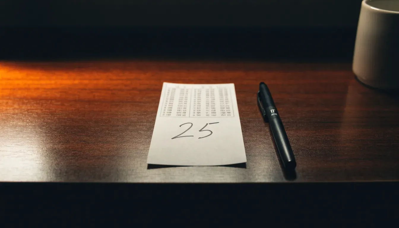 Un foglio di concessione in carta con un timbro rosso, appoggiato su una scrivania di legno accanto a una penna