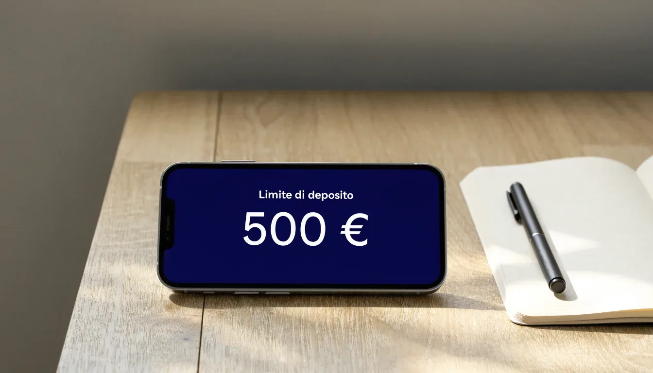 Un foglio di concessione in carta con un timbro rosso, appoggiato su una scrivania di legno accanto a una penna