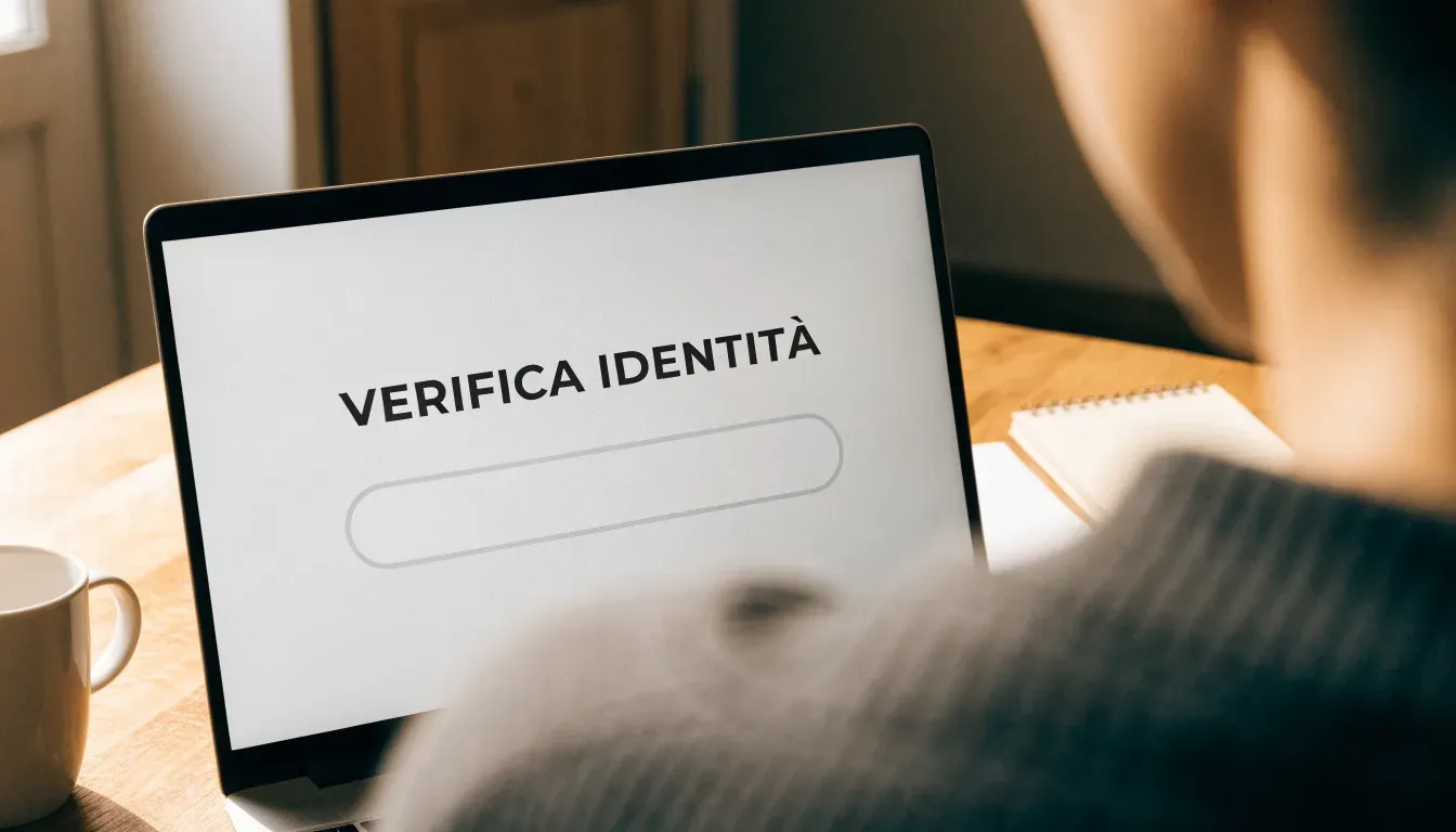 Un foglio di concessione in carta con un timbro rosso, appoggiato su una scrivania di legno accanto a una penna