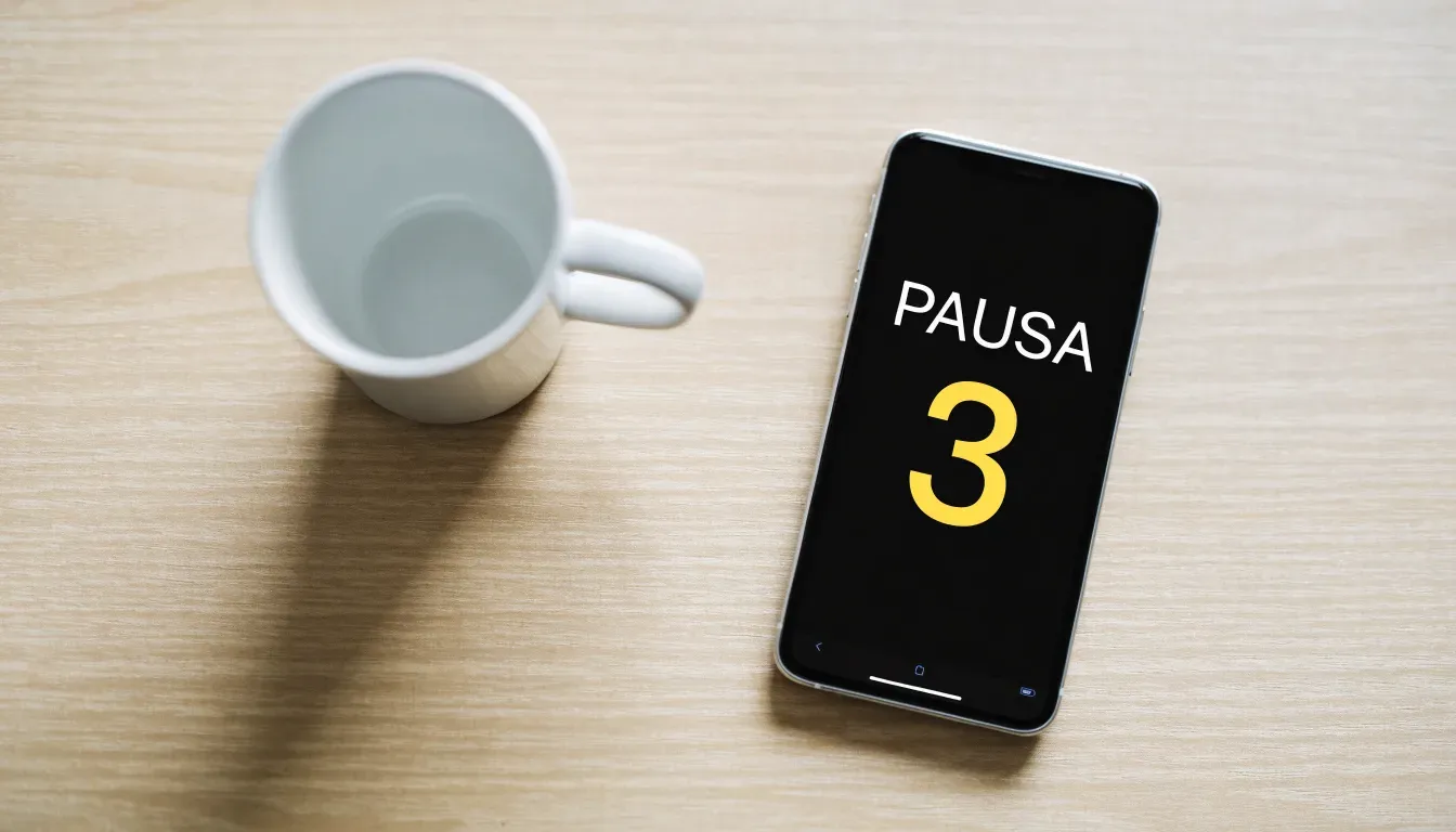 Un documento di identità appoggiato accanto a uno smartphone con un timer sullo schermo, su un tavolo da cucina