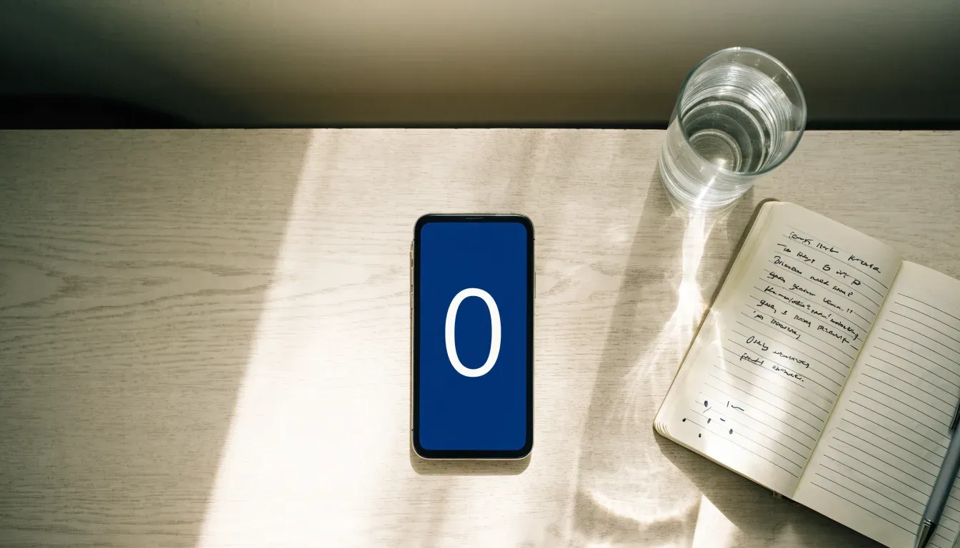 Un documento di identità appoggiato accanto a uno smartphone con un timer sullo schermo, su un tavolo da cucina